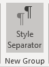 Style Separator button in Word 365