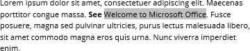 Cross-reference Heading example 1 in Word 365