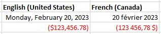 Negative number format in Windows 10