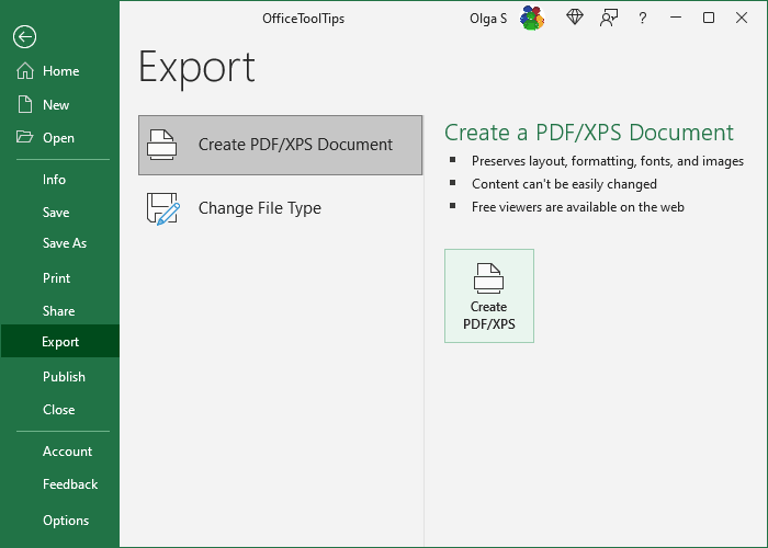 Create a PDF/XPS in Excel for Microsoft 365 Create a PDF/XPS in Excel 365
