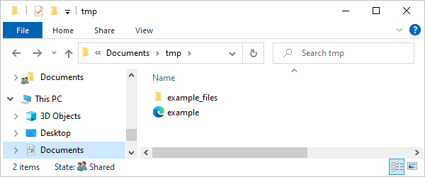 HTML file and the folder in Excel for Microsoft 365 HTML file and the folder in Excel 365