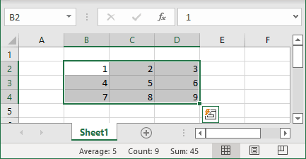 Current region in Excel 365