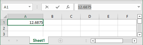 Value in Formula bar Excel 365