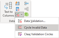 Circle Invalid Data in Excel 365