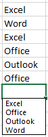 AutoComplete list in Excel 365