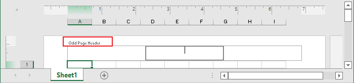 Odd Page header in Excel 365