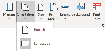 Orientation in Excel 365