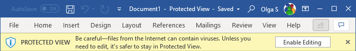 Protected View in Word for Microsoft 365 Protected View in Word 365