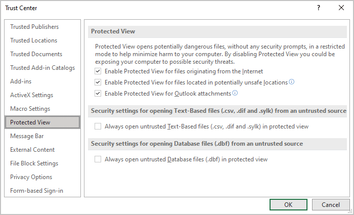 Protected View in Excel for Microsoft 365 Protected View in Excel 365