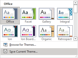 Save Current Theme in Excel 365