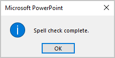 Message dialog box in PowerPoint 365
