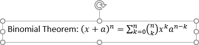 Binomial Theorem equation in PowerPoint for Microsoft 365 Binomial Theorem equation in PowerPoint 365