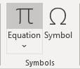 Equation button in PowerPoint 365