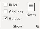Guides checkbox in PowerPoint 365