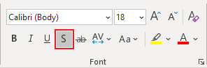 Shadow button in Font group PowerPoint 365