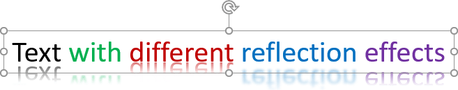 Text reflection effect examples in PowerPoint for Microsoft 365 Text reflection effect examples in PowerPoint 365