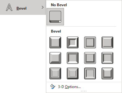 Bevel list in PowerPoint 365