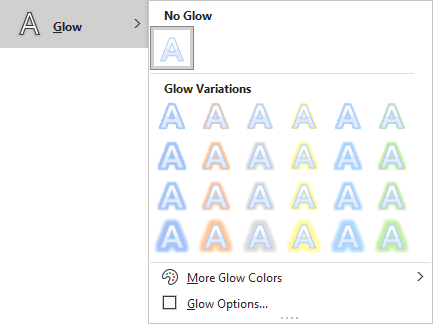 Glow list in PowerPoint 365