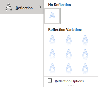 Reflection list in PowerPoint 365