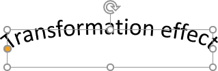 Text transformation effect example 1 in PowerPoint for Microsoft 365 Text transformation effect example 1 in PowerPoint 365