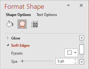 Soft Edges in Format Shape pane PowerPoint for Microsoft 365 Soft Edges in Format Shape pane PowerPoint 365