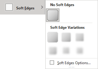 Soft Edges gallery in Shape Format tab PowerPoint 365