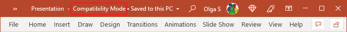 Compatibility Mode in PowerPoint for Microsoft 365 Compatibility Mode in PowerPoint 365