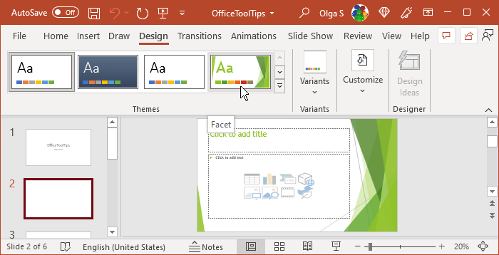 Themes review in PowerPoint for Microsoft 365 Themes preview in PowerPoint 365