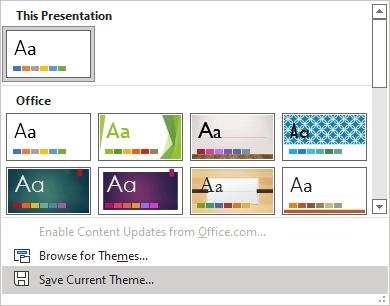 Save Current Theme in PowerPoint 365