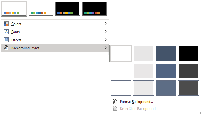 Background Styles in PowerPoint for Microsoft 365 Background Styles in PowerPoint 365