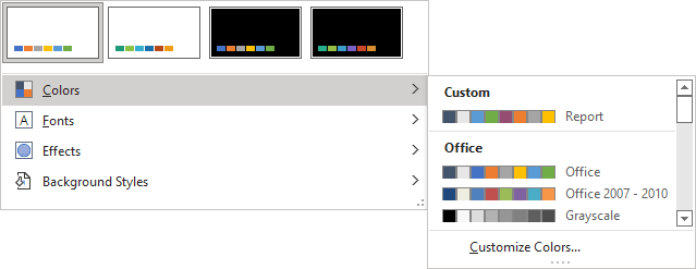 Theme Colors in PowerPoint 365