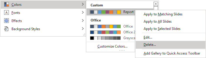 Delete Colors in PowerPoint 365