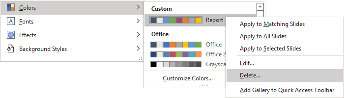 Delete Colors in PowerPoint for Microsoft 365 Delete Colors in PowerPoint 365