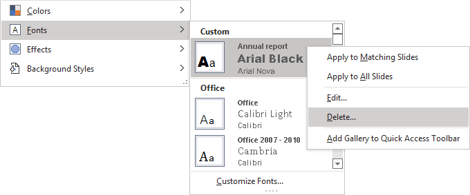 Delete Fonts in PowerPoint for Microsoft 365 Delete Fonts in PowerPoint 365