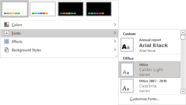 Theme Fonts in PowerPoint for Microsoft 365 Theme Fonts in PowerPoint 365