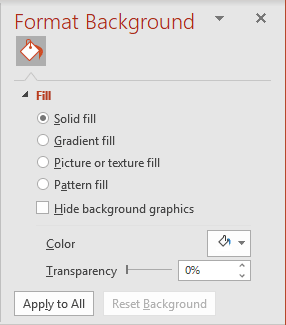 Format Background pane in PowerPoint for Microsoft 365 Format Background pane in PowerPoint 365