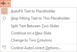 AutoFit Options for placeholder with list in PowerPoint 365