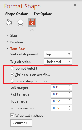 Format Shape pane in PowerPoint 365