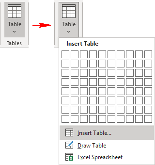 Insert Table in PowerPoint 365