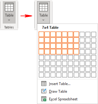 Insert table 7x4 in PowerPoint for Microsoft 365 Insert table 7x4 in PowerPoint 365