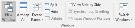 New Window in Excel 2016
