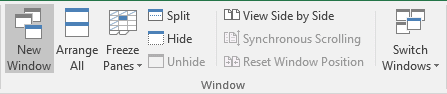 New Window in Excel 2016 New Window in Excel 2016