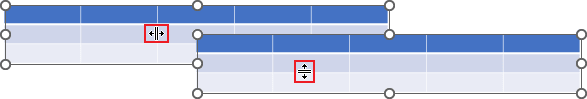 Table resize cursor in PowerPoint 365