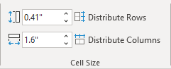 Cell Size group in PowerPoint 365