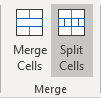 Split Cells button in PowerPoint 365