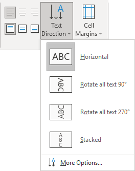 Table text direction in PowerPoint 365