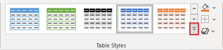 More Table Styles in PowerPoint 365