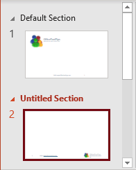 Added Section in PowerPoint 365