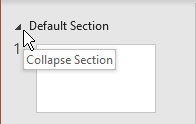 Collapse Section triangle in PowerPoint 365