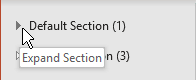 Expand Section triangle in PowerPoint 365